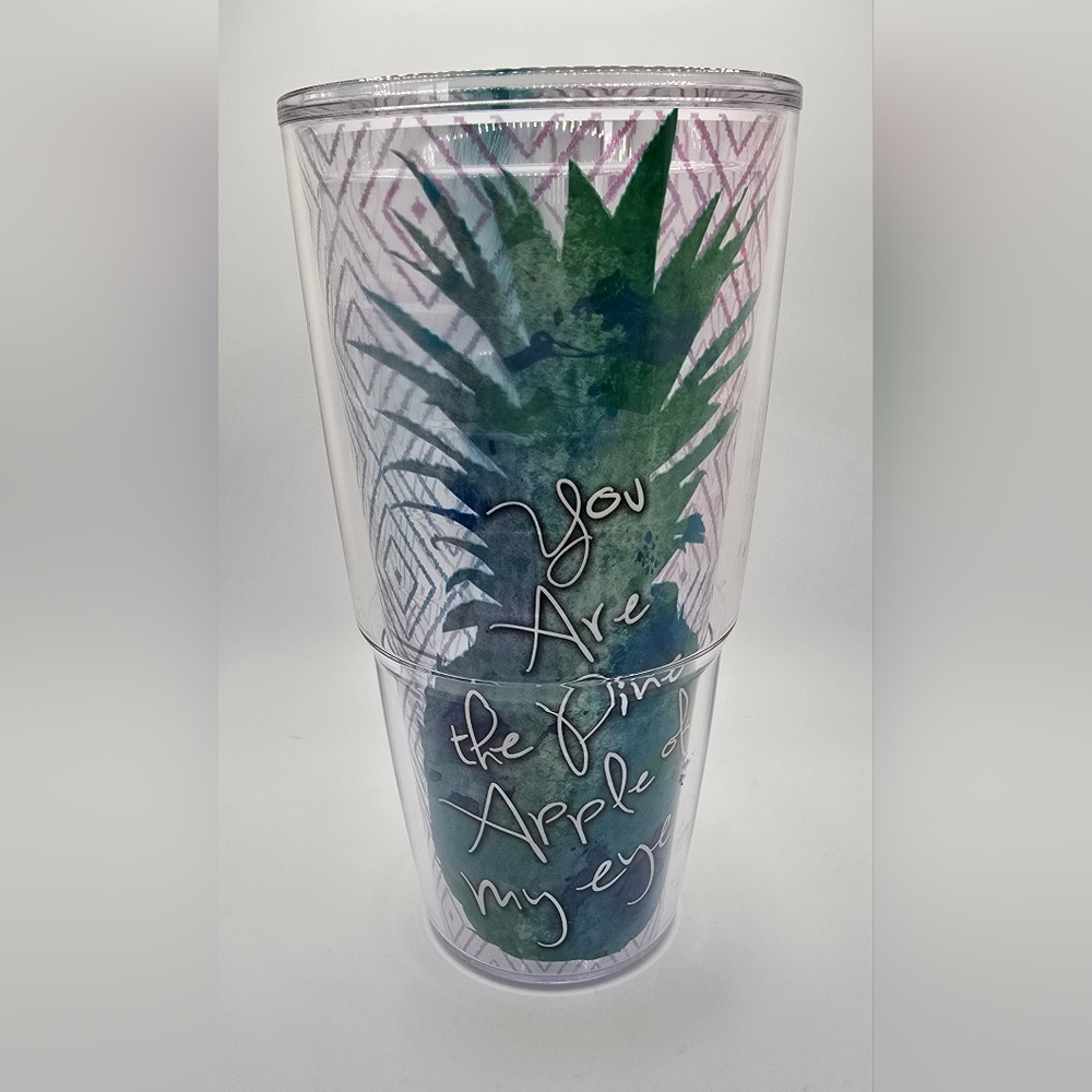 Tervis Tumbler You Are The Pine Apple Of My Eye Pattern 24 Oz EUC No Lid